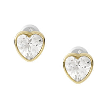Load image into Gallery viewer, Sutton Valentine Heart Gold-Tone Stainless Steel Stud Earrings
