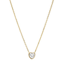 Load image into Gallery viewer, Sutton Valentine Heart Gold-Tone Stainless Steel Station Necklace
