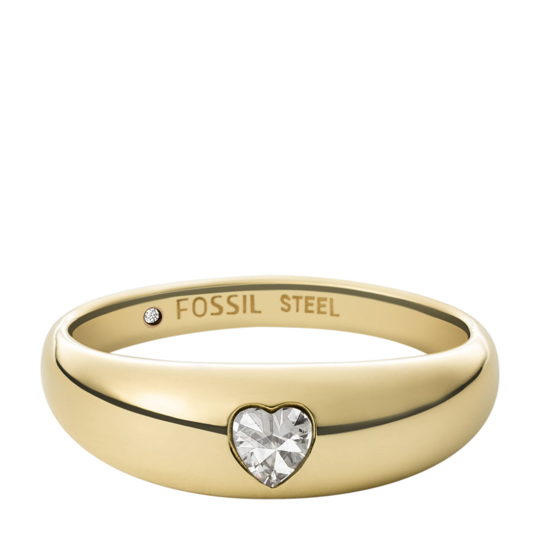 Sutton Valentine Heart Gold-Tone Stainless Steel Band Ring
