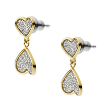 Load image into Gallery viewer, Sutton Classic Valentine Gold-Tone Stainless Steel Heart Stud Earrings
