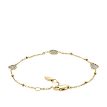 Load image into Gallery viewer, Sutton Classic Valentine Gold-Tone Stainless Steel Heart Station Bracelet
