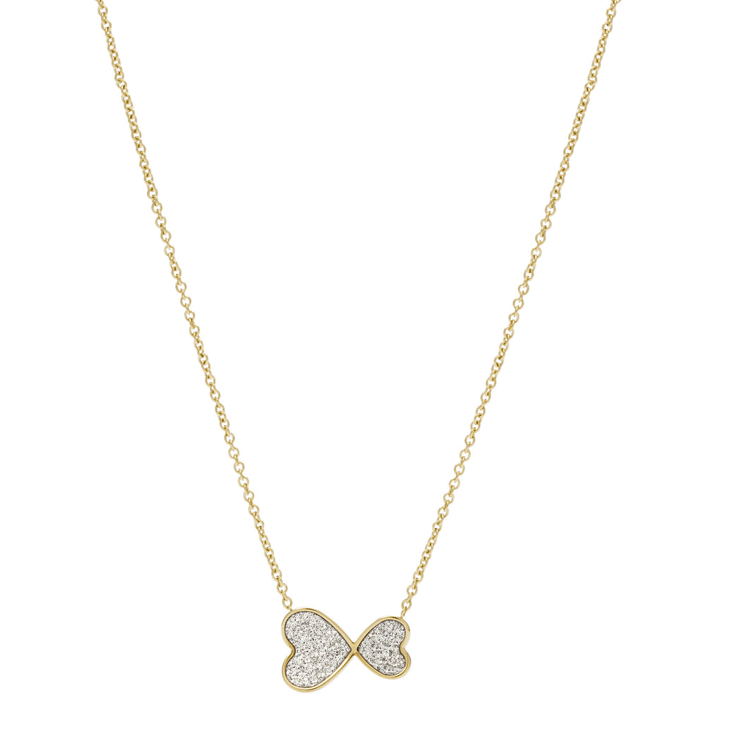 Sutton Classic Valentine Gold-Tone Stainless Steel Heart Station Necklace