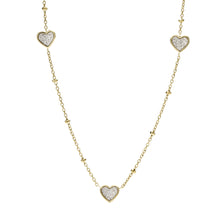 Load image into Gallery viewer, Sutton Classic Valentine Gold-Tone Stainless Steel Heart Chain Necklace
