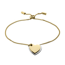 Load image into Gallery viewer, Lane Two-Tone Stainless Steel Heart Chain Bracelet
