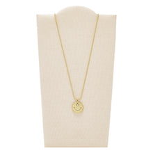 Load image into Gallery viewer, Fossil x Smiley® Gold-Tone Stainless Steel Pendant Necklace
