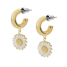 Load image into Gallery viewer, Fossil x Smiley® White Mother-of-Pearl Hoop Earrings
