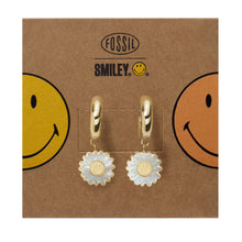 Load image into Gallery viewer, Fossil x Smiley® White Mother-of-Pearl Hoop Earrings
