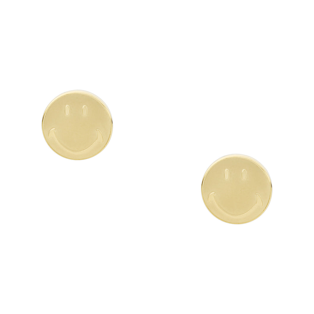Fossil x Smiley® Gold-Tone Stainless Steel Stud Earrings