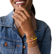 Load image into Gallery viewer, Fossil x Smiley® Multicolor Glass Beads and Mother-of-Pearl Stack Bracelet
