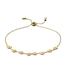 Load image into Gallery viewer, Georgia Vintage Flower Gold-Tone Stainless Steel Station Bracelet

