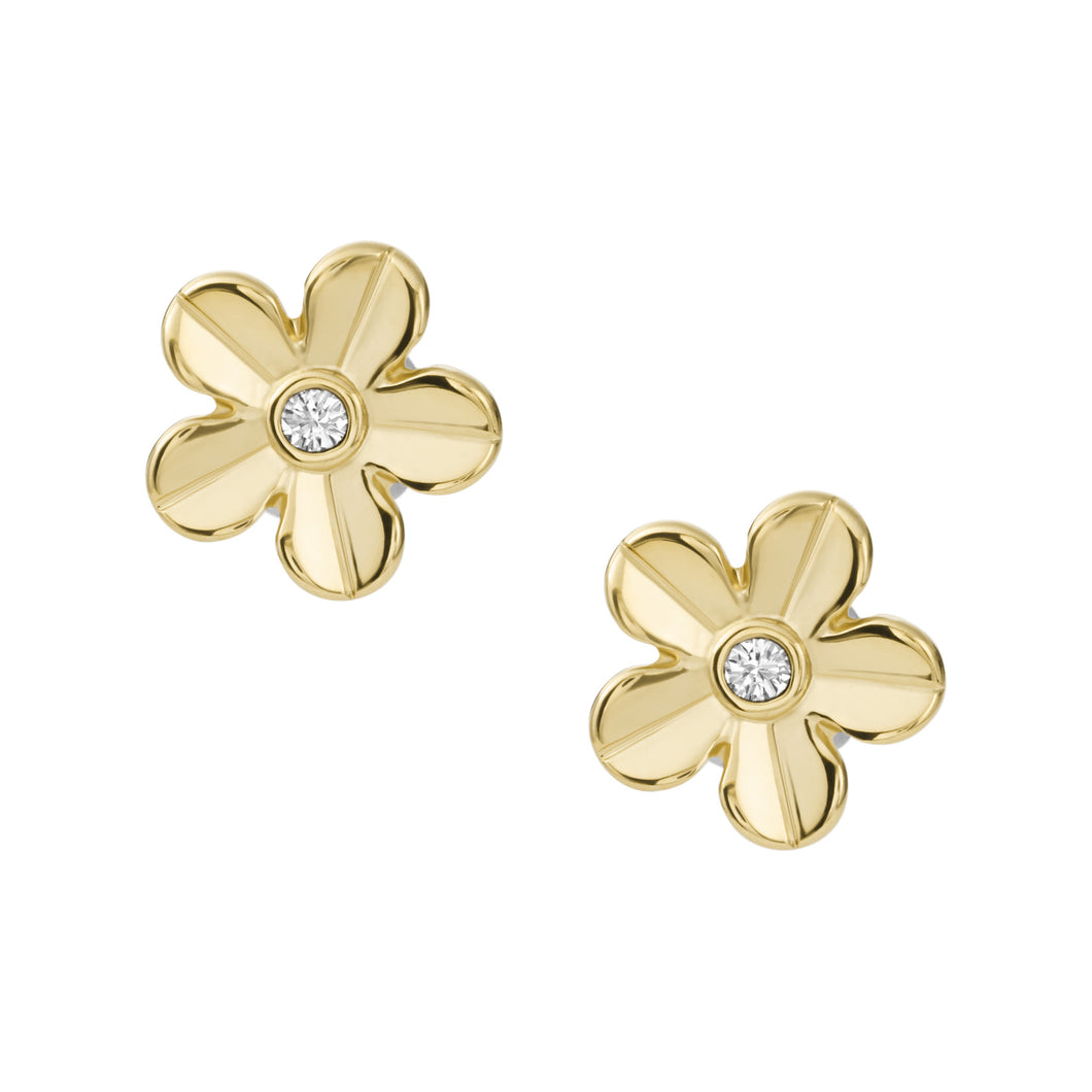 Val Vintage Vacation Gold-Tone Stainless Steel Stud Earrings