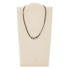 Load image into Gallery viewer, Vintage Casual Rondel Black Leather Station Necklace
