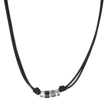 Load image into Gallery viewer, Vintage Casual Rondel Black Leather Station Necklace

