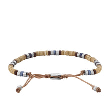Load image into Gallery viewer, Vintage Casual Summer Beads Tan Coconut and Sodalite Beaded Bracelet

