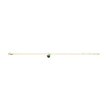 Load image into Gallery viewer, Modern Meadows Reconstituted Green Malachite Heart Chain Bracelet
