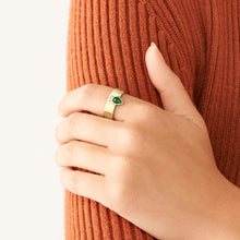 Load image into Gallery viewer, Sadie Festive Shine Bright Green Crystal Band Ring
