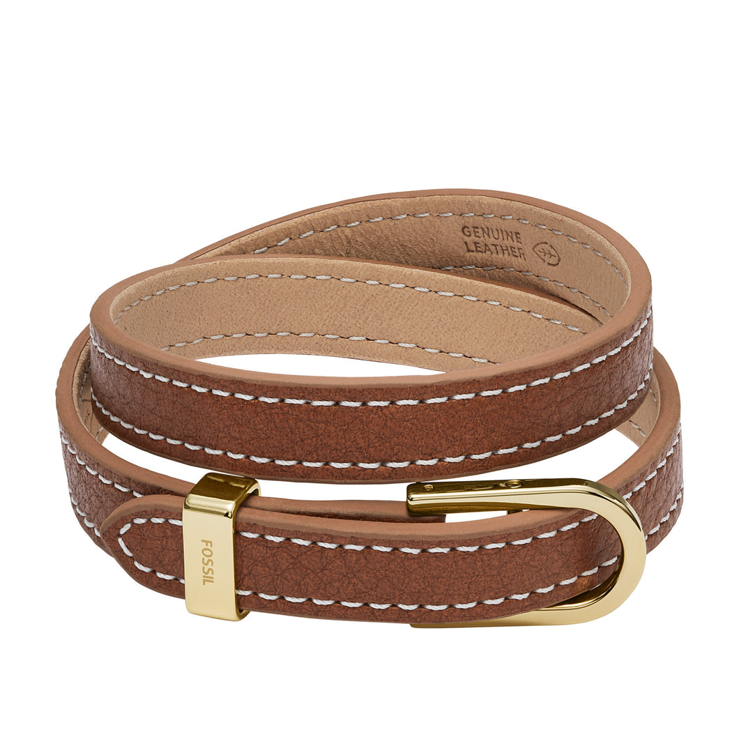 Heritage D-Link Brown Leather Strap Bracelet