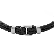 Load image into Gallery viewer, Heritage D-Link Black Leather Bracelet
