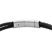 Load image into Gallery viewer, Heritage D-Link Black Leather Bracelet
