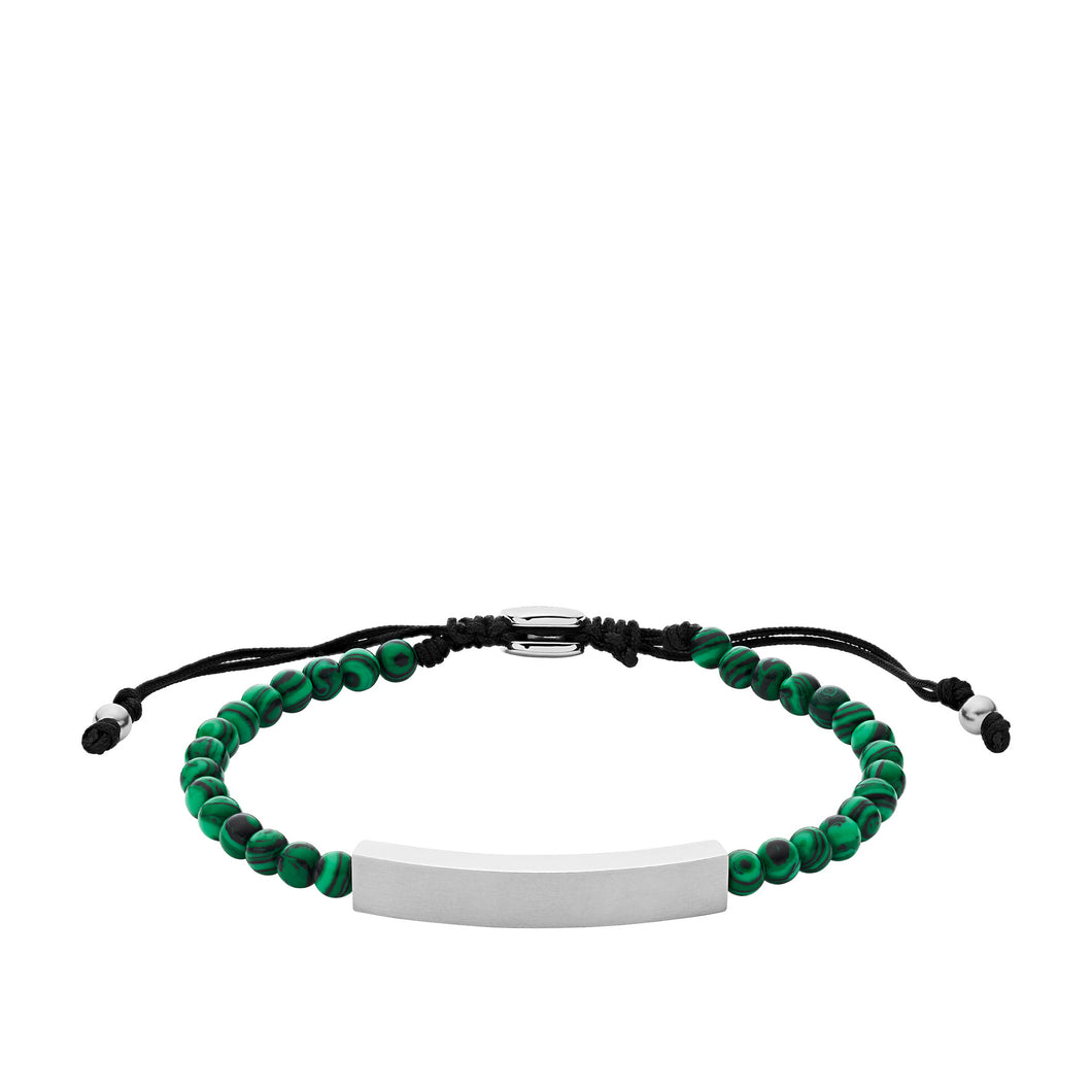 Reconstituted Green Malachite Beaded Bracelet