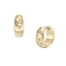 Load image into Gallery viewer, Sadie Under the Stars Gold-Tone Stainless Steel Hoop Earrings
