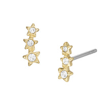 Load image into Gallery viewer, Sadie Under the Stars Gold-Tone Stainless Steel Climber Earrings
