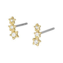 Load image into Gallery viewer, Sadie Under the Stars Gold-Tone Stainless Steel Climber Earrings
