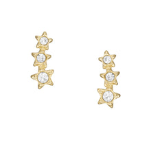 Load image into Gallery viewer, Sadie Under the Stars Gold-Tone Stainless Steel Climber Earrings
