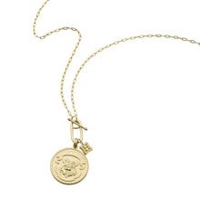 Load image into Gallery viewer, Limited Edition Harry Potter™ Hogwarts™ Crest Gold-Tone Stainless Steel Chain Necklace
