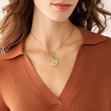 Load image into Gallery viewer, Limited Edition Harry Potter™ Hogwarts™ Crest Gold-Tone Stainless Steel Chain Necklace
