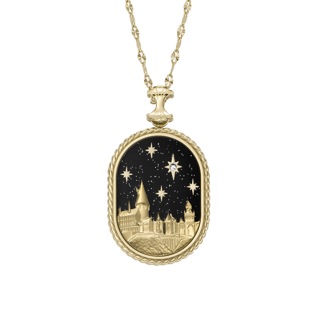 Limited Edition Harry Potter™ Hogwarts™ Castle Gold-Tone Stainless Steel Chain Necklace