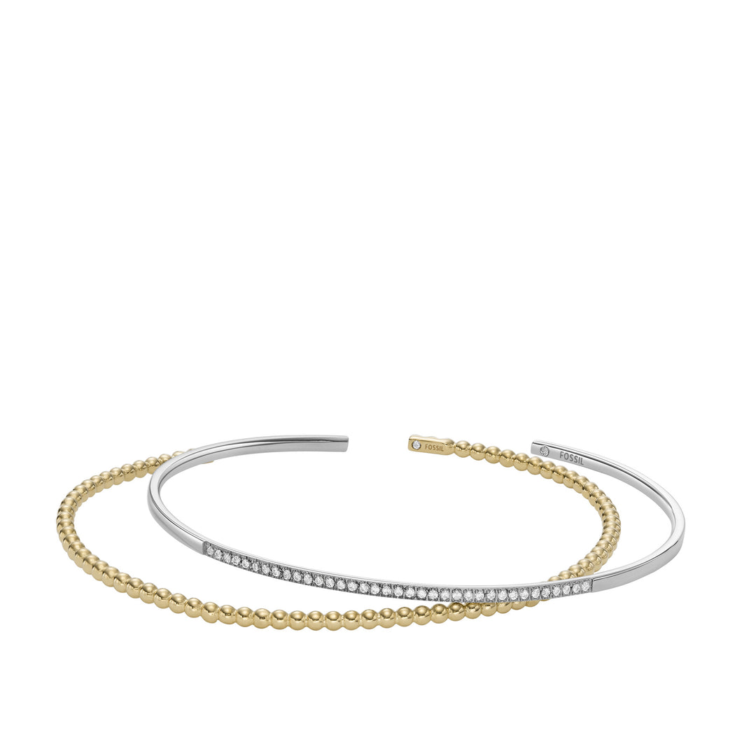 All Stacked Up Two-Tone Stainless Steel Bracelet Set