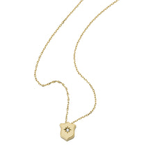Load image into Gallery viewer, Heritage Essentials Gold-Tone Stainless Steel Shield Pendant Necklace

