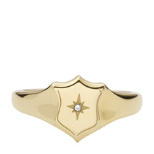 Load image into Gallery viewer, Heritage Essentials Gold-Tone Stainless Steel Shield Ring
