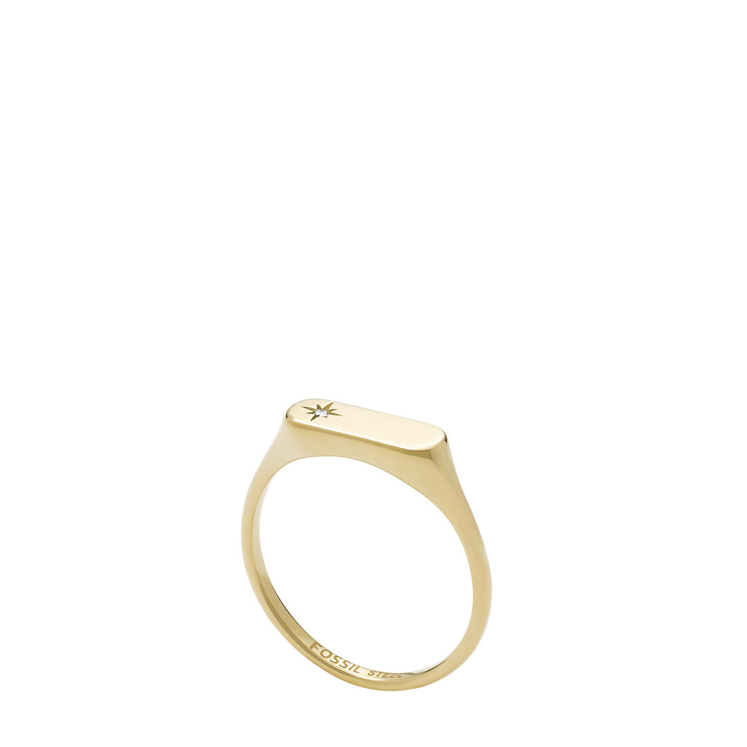 Heritage Essentials Gold-Tone Stainless Steel Bar Ring