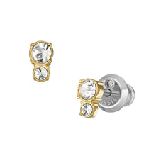 Load image into Gallery viewer, All Stacked Up Gold-Tone Stainless Steel Stud Earrings
