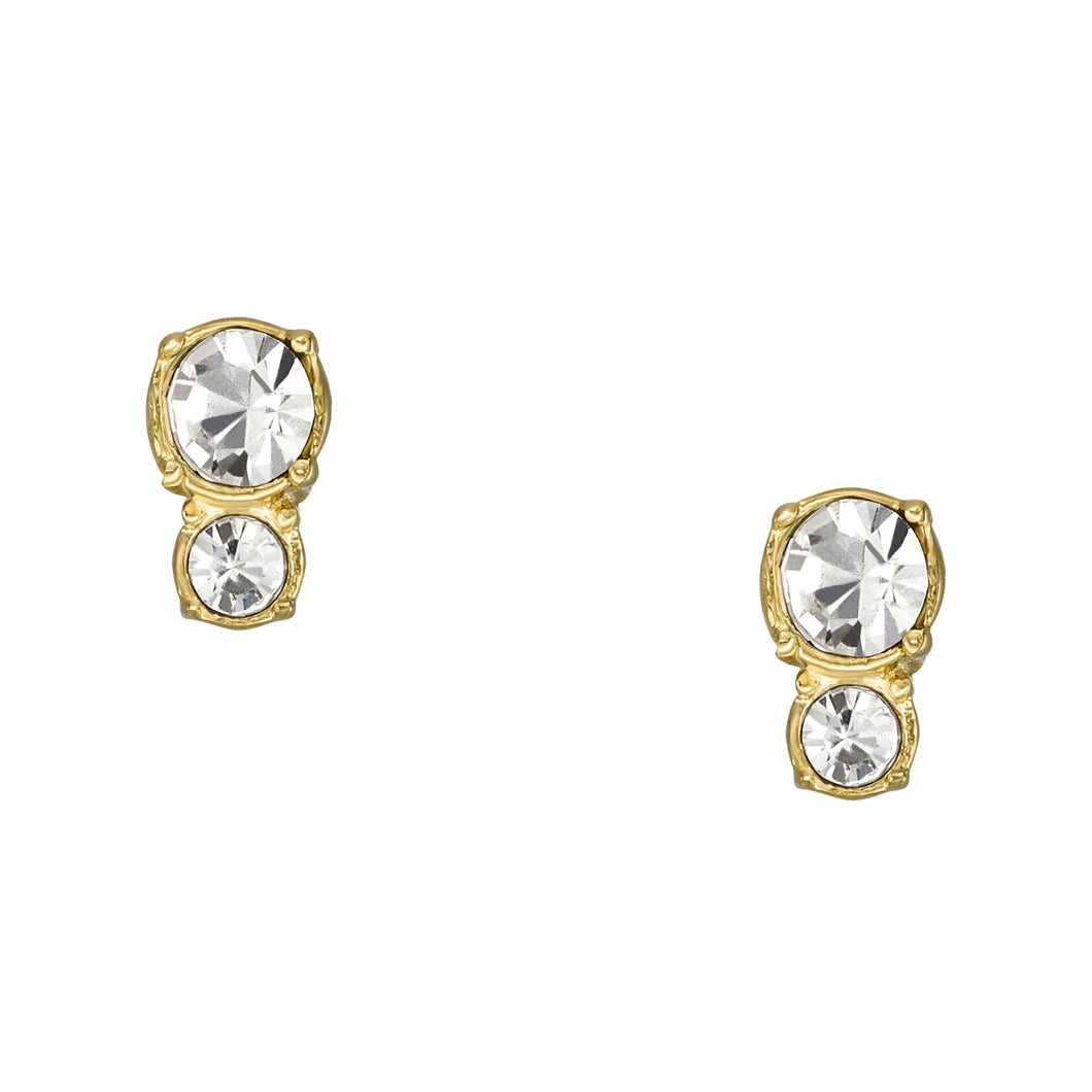 All Stacked Up Gold-Tone Stainless Steel Stud Earrings