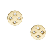 Load image into Gallery viewer, Sutton Scalloped Edge Gold-Tone Stainless Steel Stud Earrings
