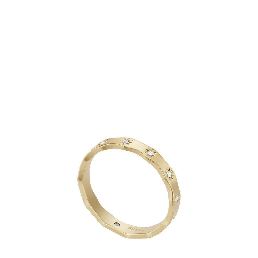 Sutton Scalloped Edge Gold-Tone Stainless Steel Ring