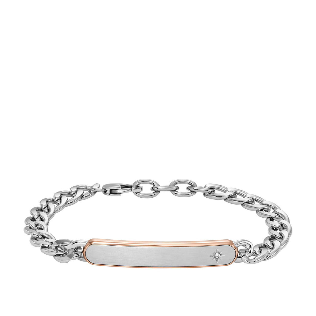 Classic Two-Tone Stainless Steel Chain Bracelet