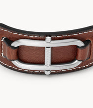 Load image into Gallery viewer, Heritage D-Link Medium Brown Leather Strap Bracelet
