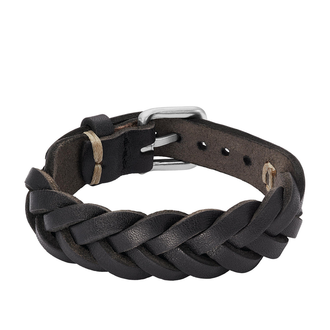 Leather Essentials Black Leather Strap Bracelet