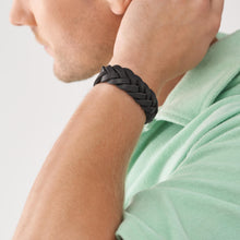Load image into Gallery viewer, Leather Essentials Black Leather Strap Bracelet
