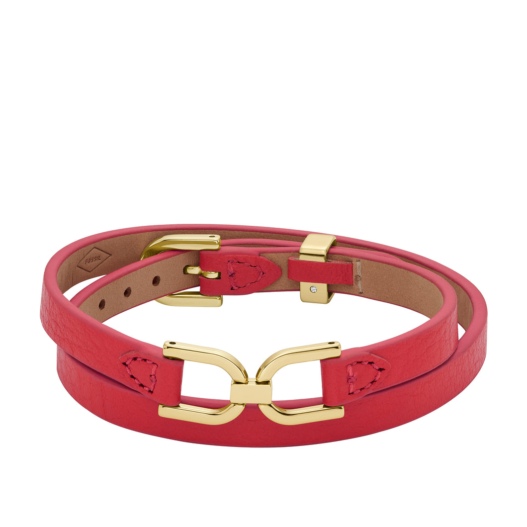 Heritage D-Link Pink Leather Strap Bracelet