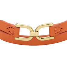 Load image into Gallery viewer, Heritage D-Link Monarch Orange Leather Strap Bracelet
