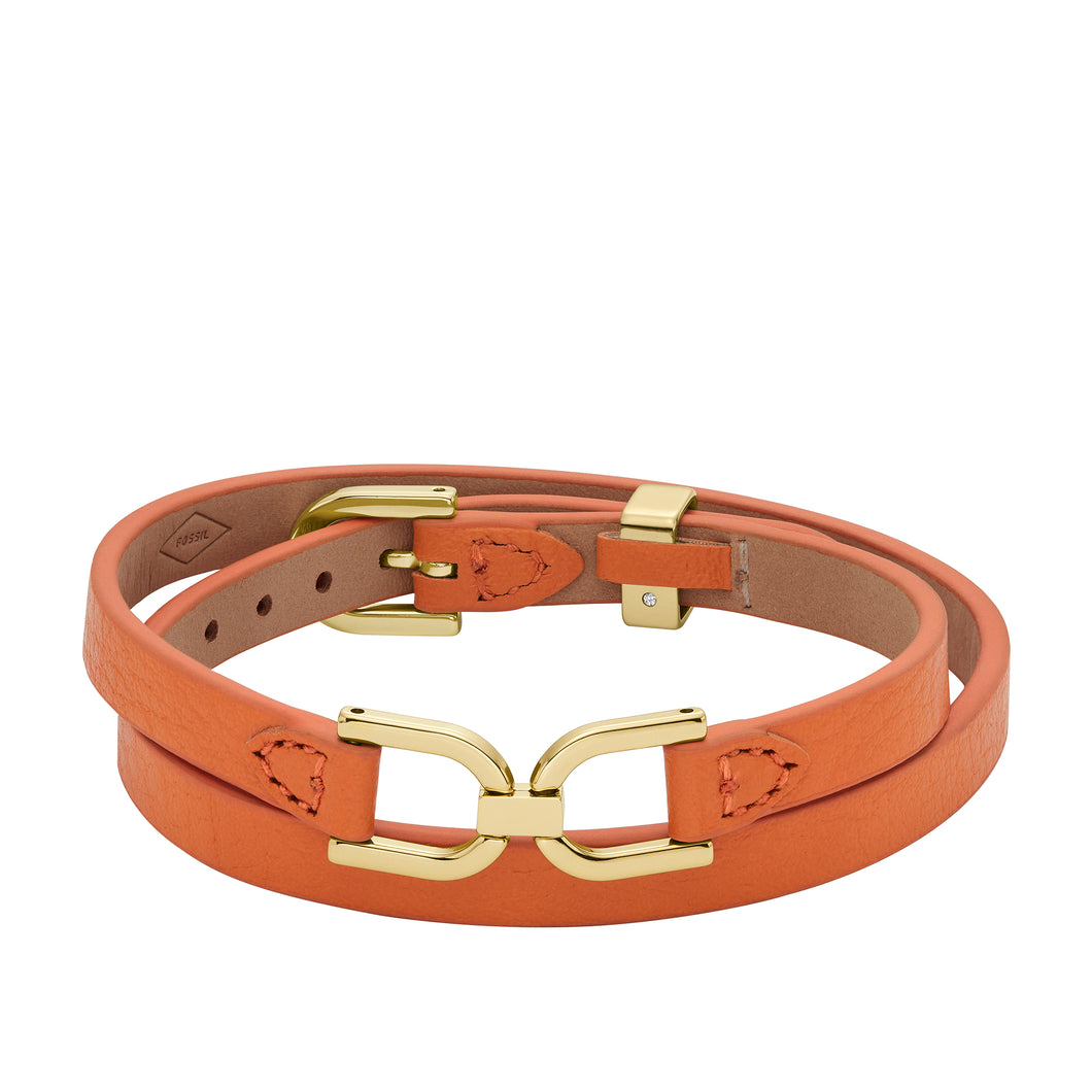 Heritage D-Link Monarch Orange Leather Strap Bracelet