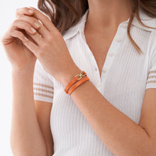 Load image into Gallery viewer, Heritage D-Link Monarch Orange Leather Strap Bracelet
