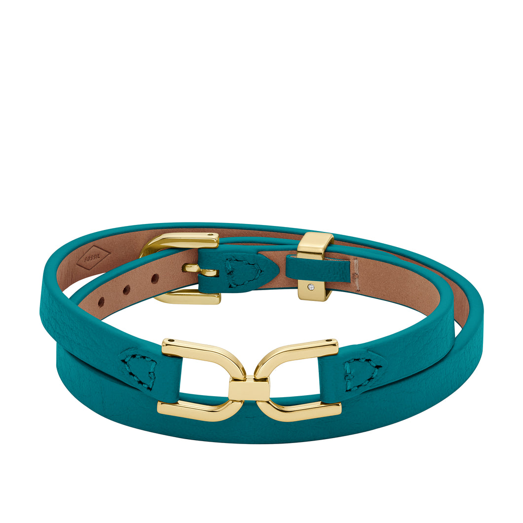 Heritage D-Link Smokey Blue Leather Strap Bracelet