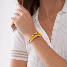 Load image into Gallery viewer, Heritage D-Link Lemon Yellow Leather Strap Bracelet
