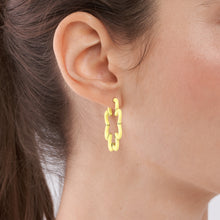 Load image into Gallery viewer, Color Pop Gold-Tone Stainless Steel Hoop Earrings
